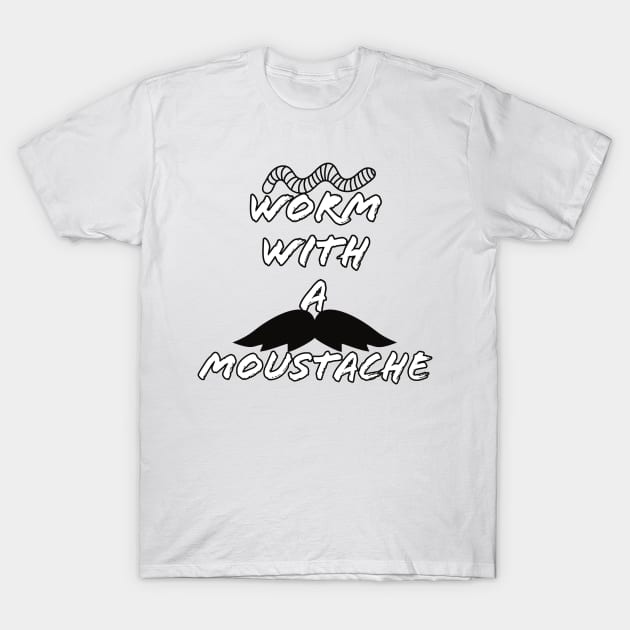 Wormy Moustache White - Scandoval T-Shirt by Petty Pop Culture